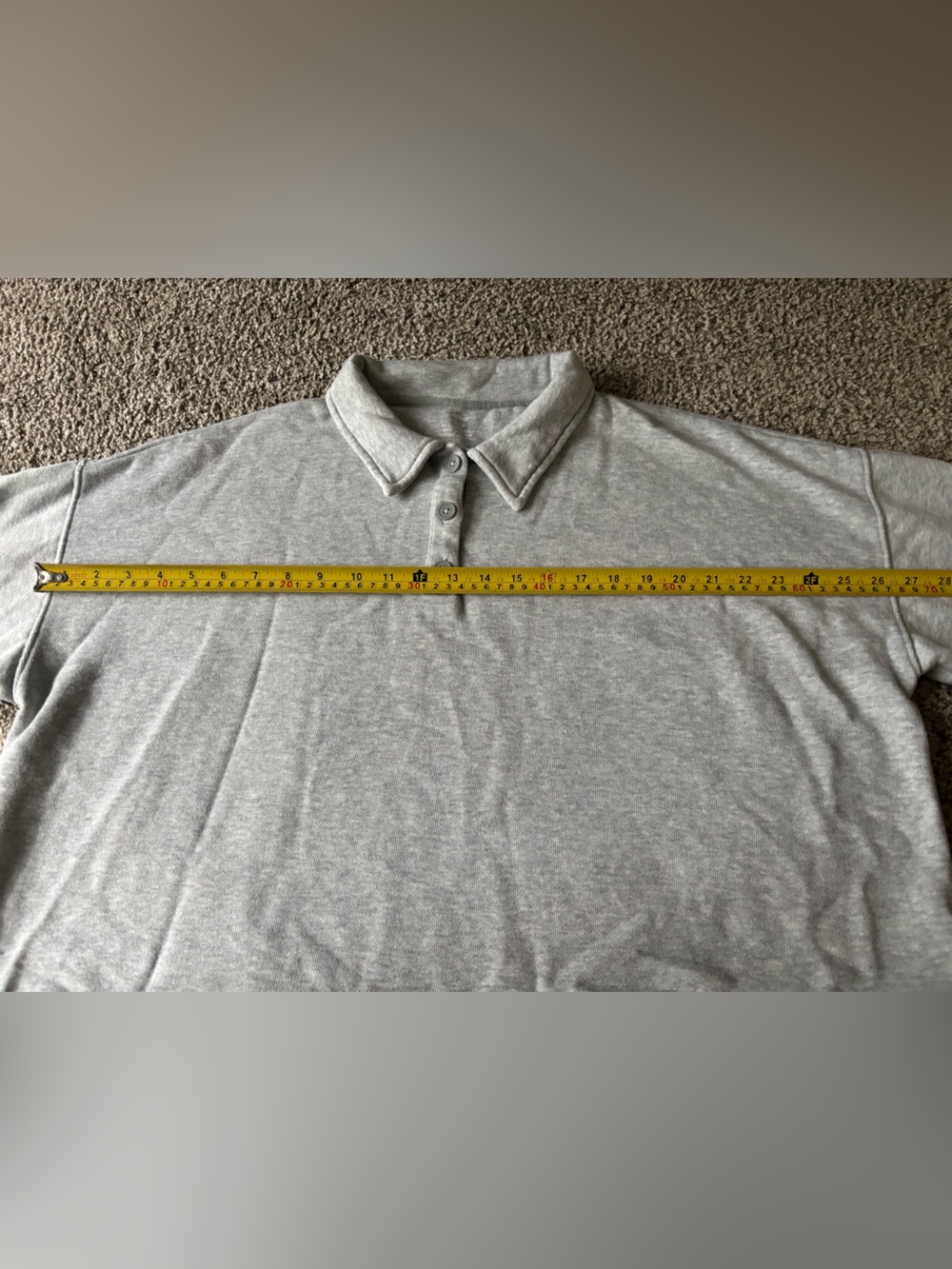 Aerie Fleece of Mind Cropped Polo Henley Collared Fleece Sweatshirt Grey Size M - Picture 6 of 14